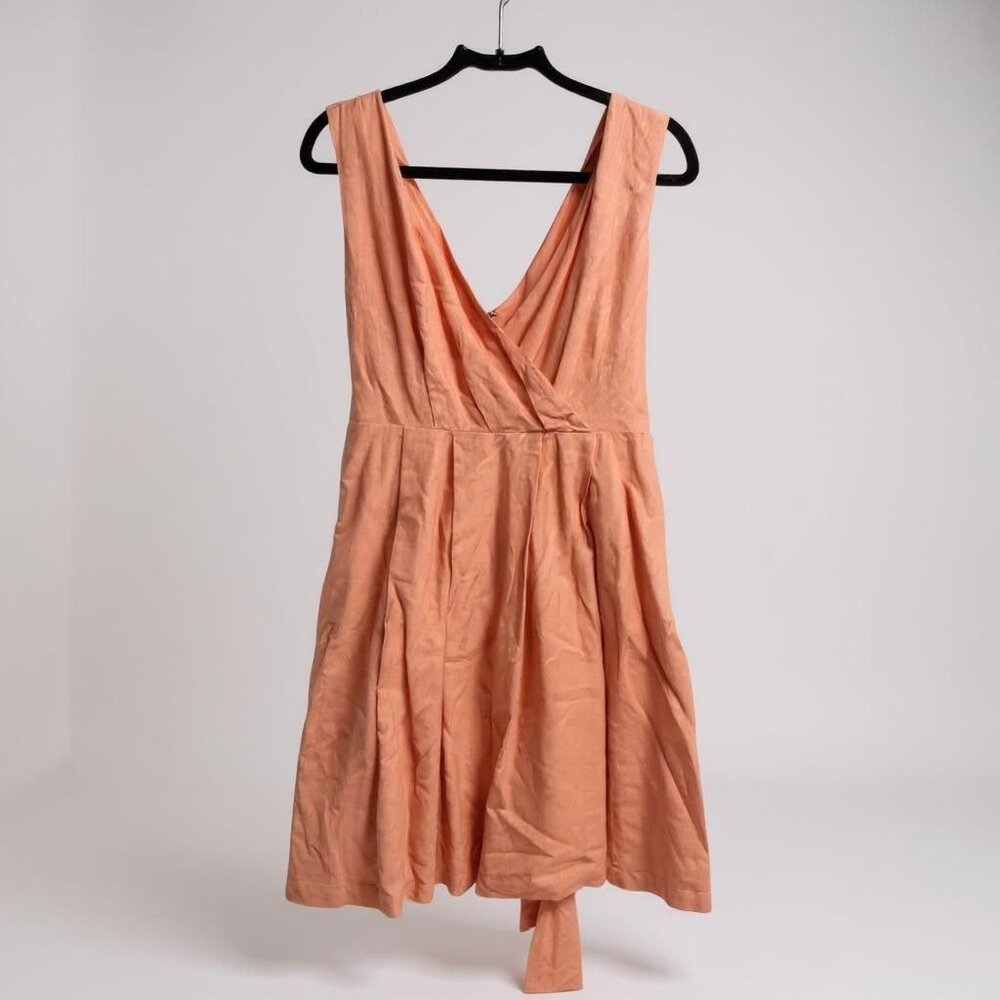 New York‎ & Company Coral Crossover V-Neck Dress L